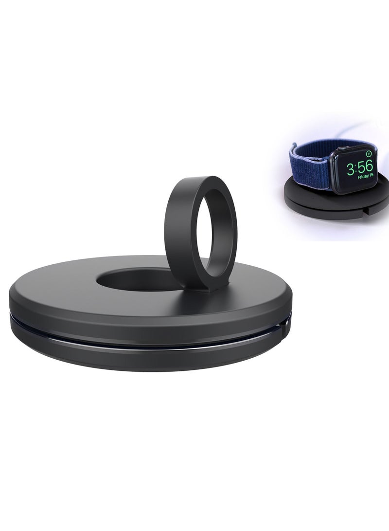 SYOSI for Apple Watch Charger Stand Charging Cable Organizer Portable Charging Station Management Dock Holder Compatible with Apple Watch Series 6/SE/5/4/3/2/1, Travel Dock Holder for iwatch - Image 1