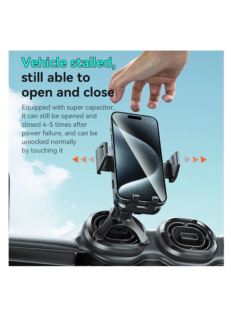 Yesido 15W Wireless Charging Air Outlet Car Mobile Holder, Auto Alignment, Yesido C312 - Black  - Image 3