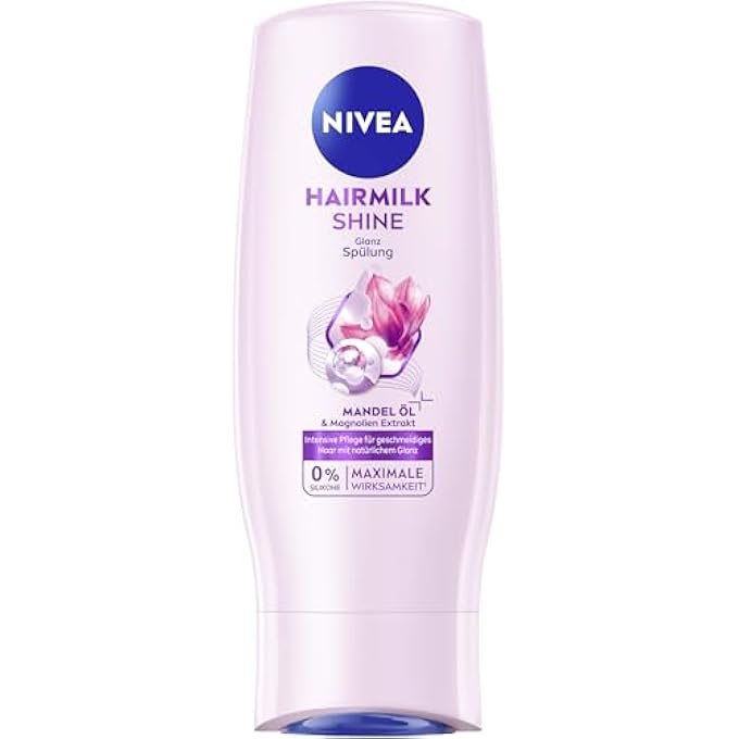 Nivea HAIRMILK SHINE SHINE CONDITIONER (200 ML), CONDITIONER FOR DULL HAIR, CONDITIONER FOR DRY HAIR WITH ALMOND OIL AND NATURAL MAGNOLIA EXTRACT - Image 1