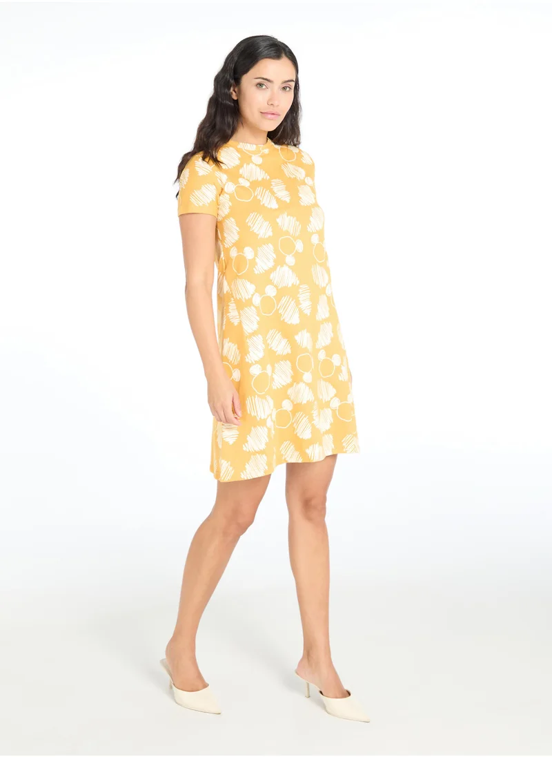 The Label Life Mustard Scribbly Mickey Dress by Disney