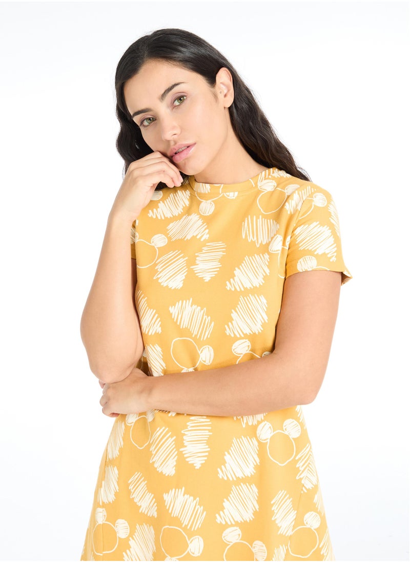 The Label Life Mustard Scribbly Mickey Dress by Disney  - Image 5