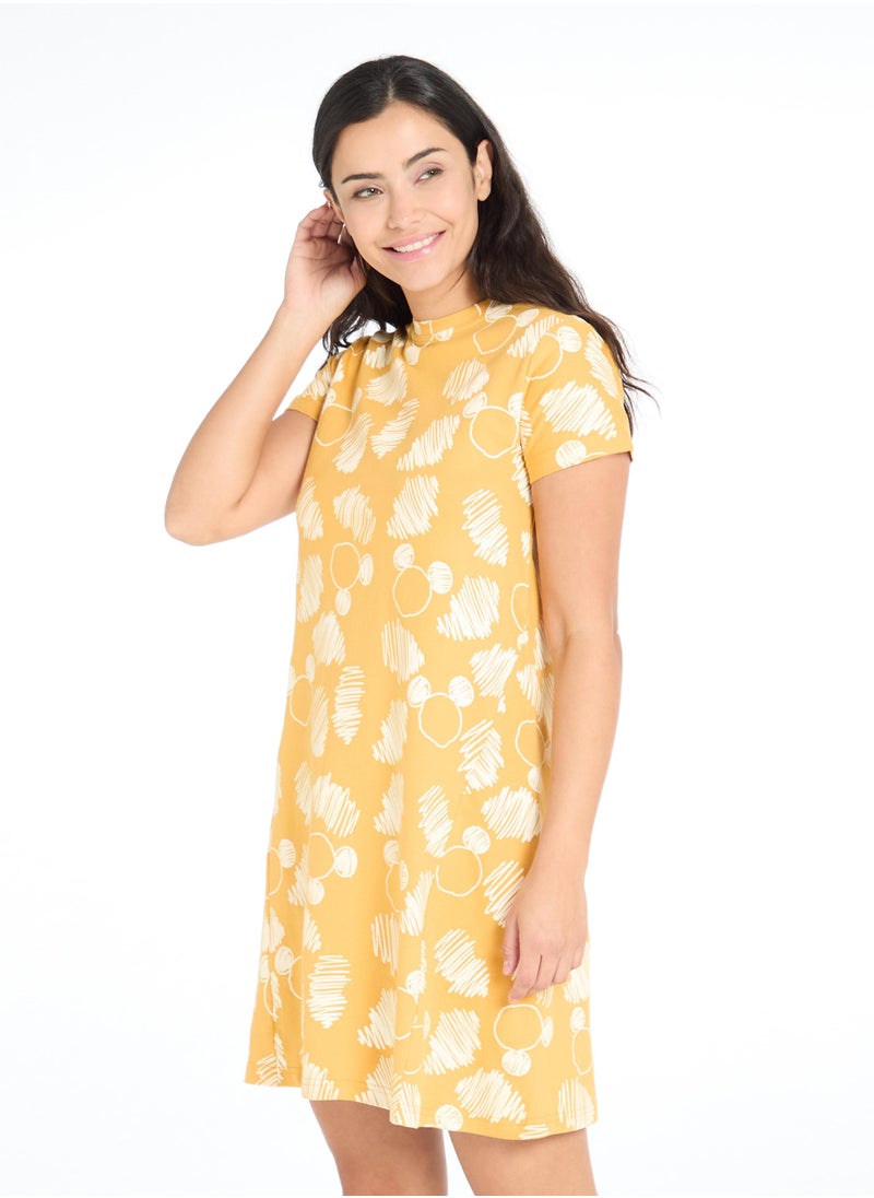 The Label Life Mustard Scribbly Mickey Dress by Disney  - Image 4