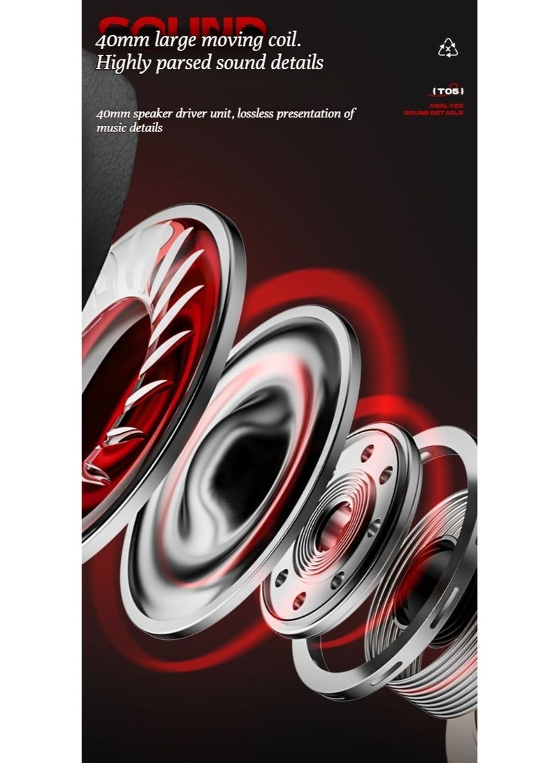 كوكا كولا T05 سماعات الرأس اللاسلكية بلوتوث -تصميم إلغاء الضوضاء في الأذن للياقة البدنية، الدراسة، مناسبة لكل من الرجال والنساء - Image 3