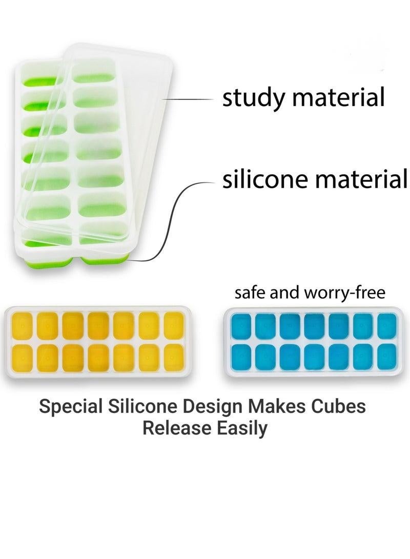Three-Piece Silicone Ice Cube Trays with Lids 🧊 Easy Release, Stackable & BPA-Free - Image 5