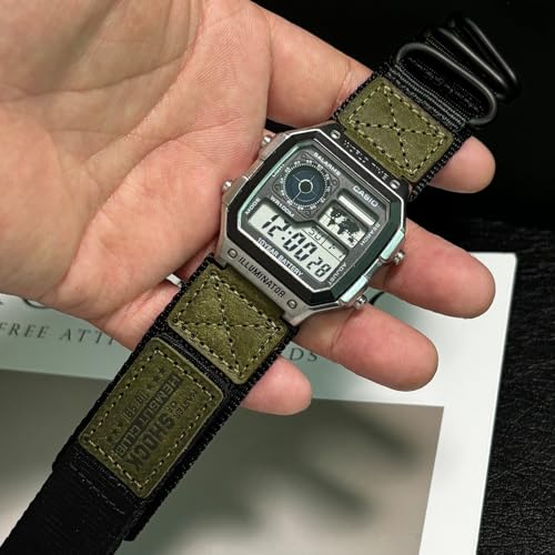 HEMSUT 18mm Tactical Nylon Strap for Casio Watches | Quick Release Military Style Shock-Resistant Band | Compatible with AE-1200, DW-H5600, F-91W, A168W & More - Image 3