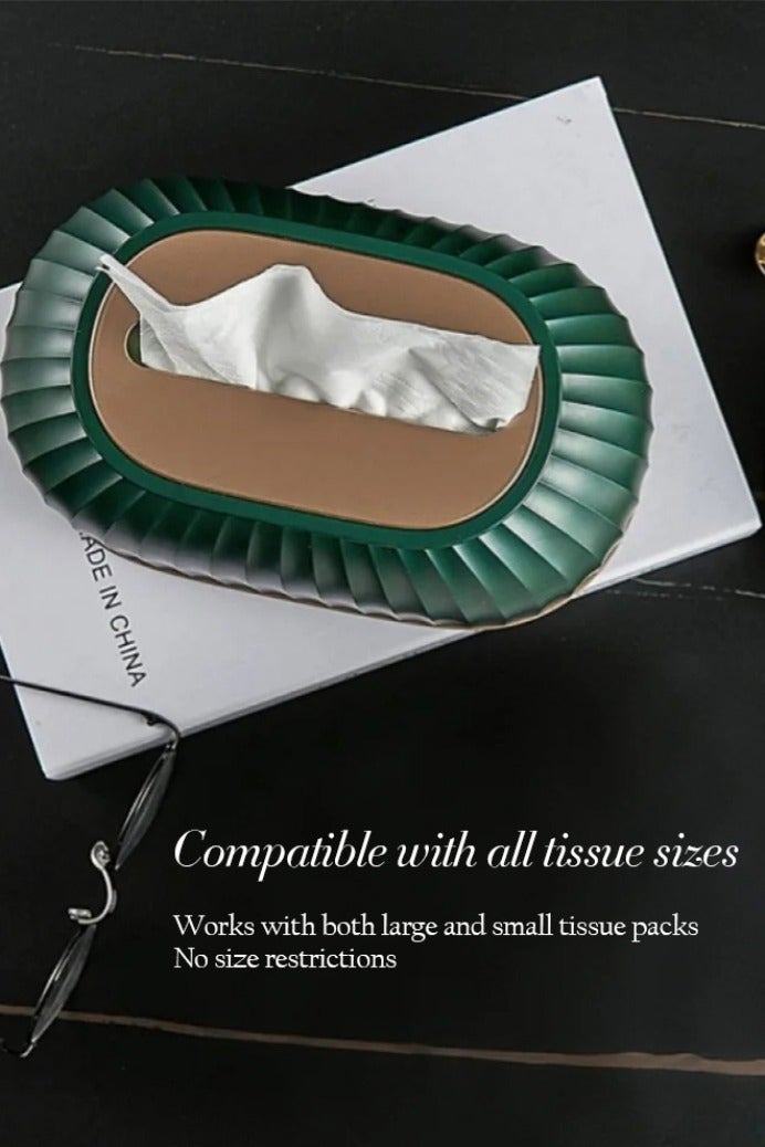 Sunnaltree Lift Tissue Box, Facial Tissue Case Dispenser, Rectangular Tissue Holder,Automatic Lift Paper Box, Bathroom Light Luxury Tissue Storage Box for Home Office Car Decoration(Green) - Image 4