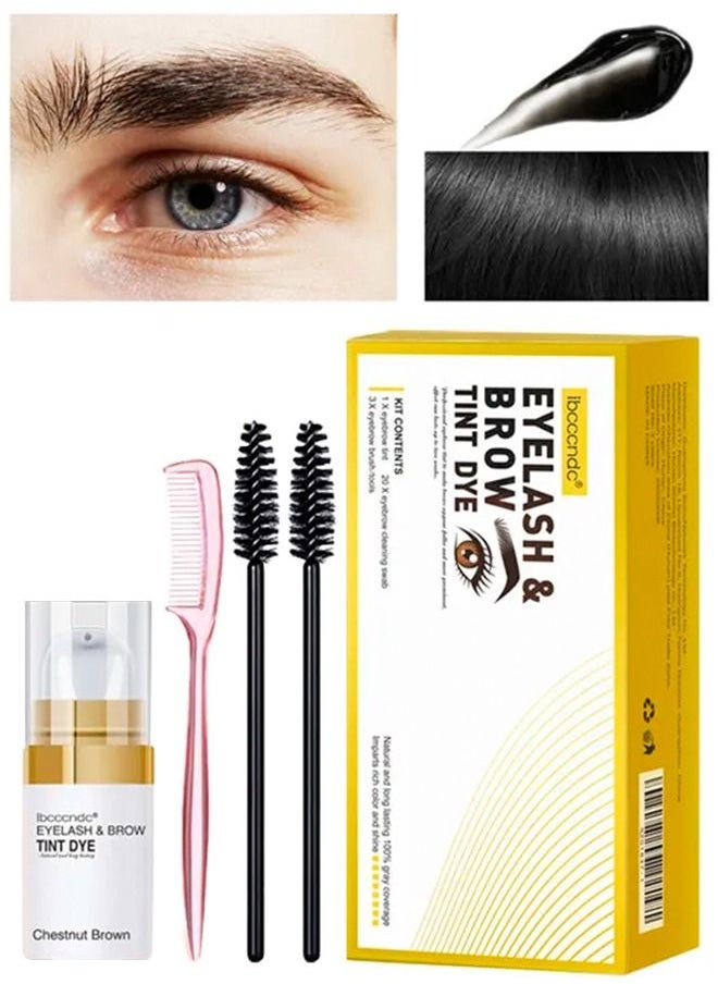 ibcccndc - Eyebrow Eyelash Color Kit Eyebrow Dye Kit DIY Brow Eyelash Tint Eyebrow Tint Kit Professional Sweatproof Long Lasting Lash Brow Coloring Kit Lashes Eyebrow Color - Image 1