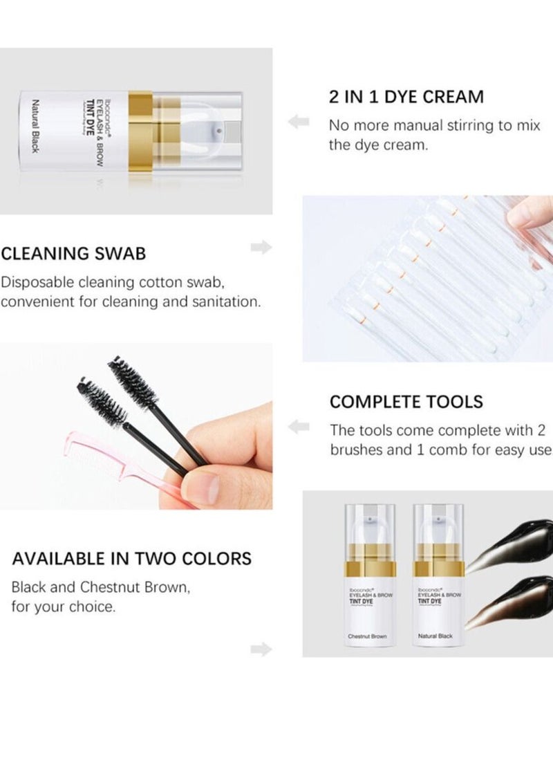 ibcccndc - Eyebrow Eyelash Color Kit Eyebrow Dye Kit DIY Brow Eyelash Tint Eyebrow Tint Kit Professional Sweatproof Long Lasting Lash Brow Coloring Kit Lashes Eyebrow Color - Image 1