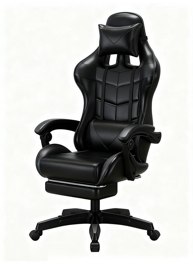 rayze Ergonomic gaming/computer chair, height adjustable, PU leather, high backrest, lumbar support, comfortable armrests, 360° swivel, suitable for office or gaming (black). - Image 1