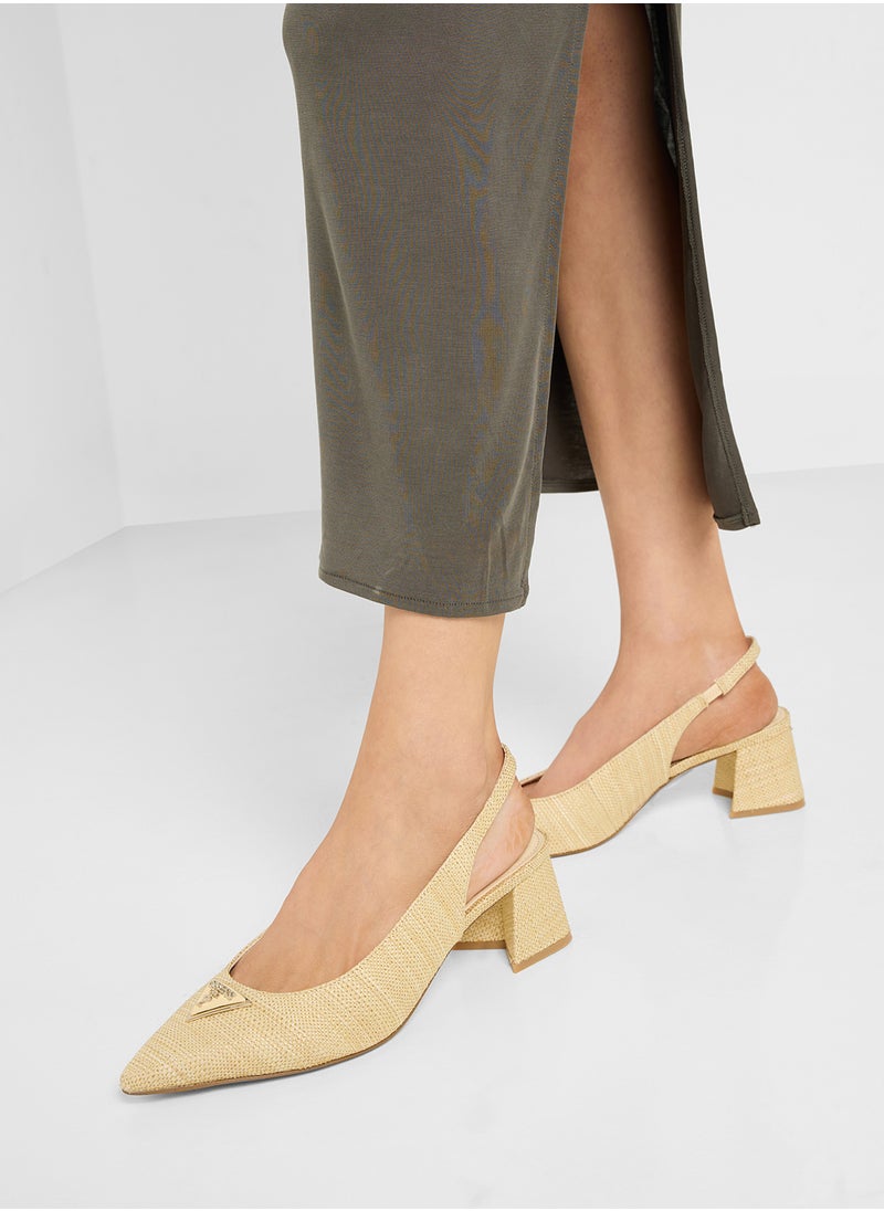 GUESS Ankle Strap Pointed Toe Mid Heel  Pumps  - Image 5