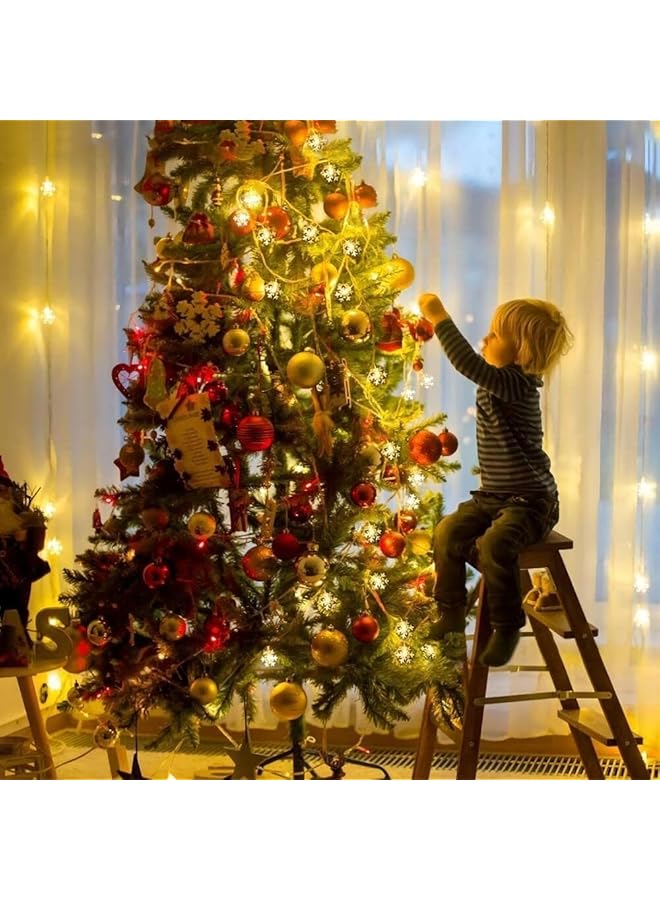 إيروريكس سلسلة أضواء ندفة الثلج 6 متر 40 ليد مع وضعين للإضاءة أضواء زينة الشجرة سلسلة أضواء شجرة عيد الميلاد معلقة للزينة لقضاء عطلة عيد الميلاد أبيض دافئ - Image 5