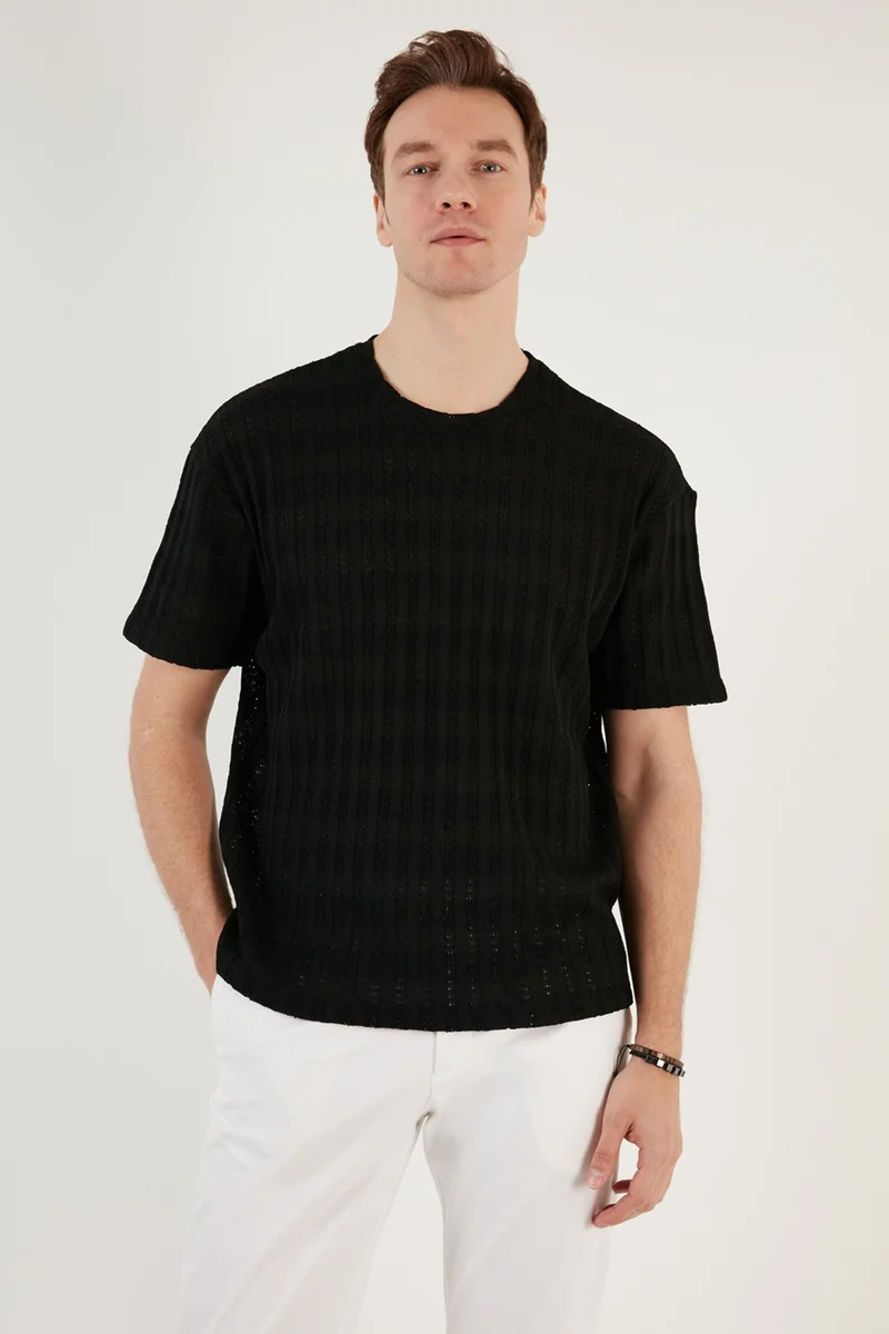Buratti Cotton Blended Crew Neck Regular Fit T Shirt Men's T Shirt CF24S218001