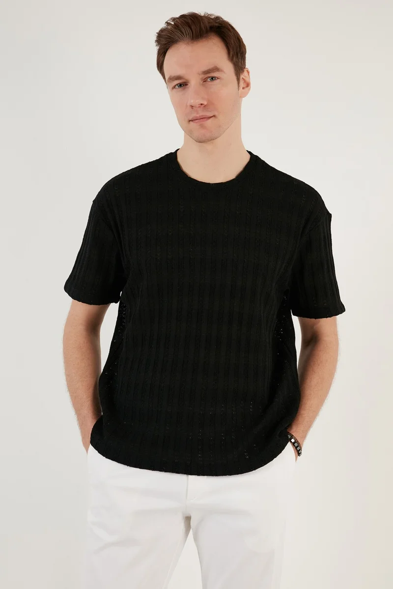 Buratti Cotton Blended Crew Neck Regular Fit T Shirt Men's T Shirt CF24S218001