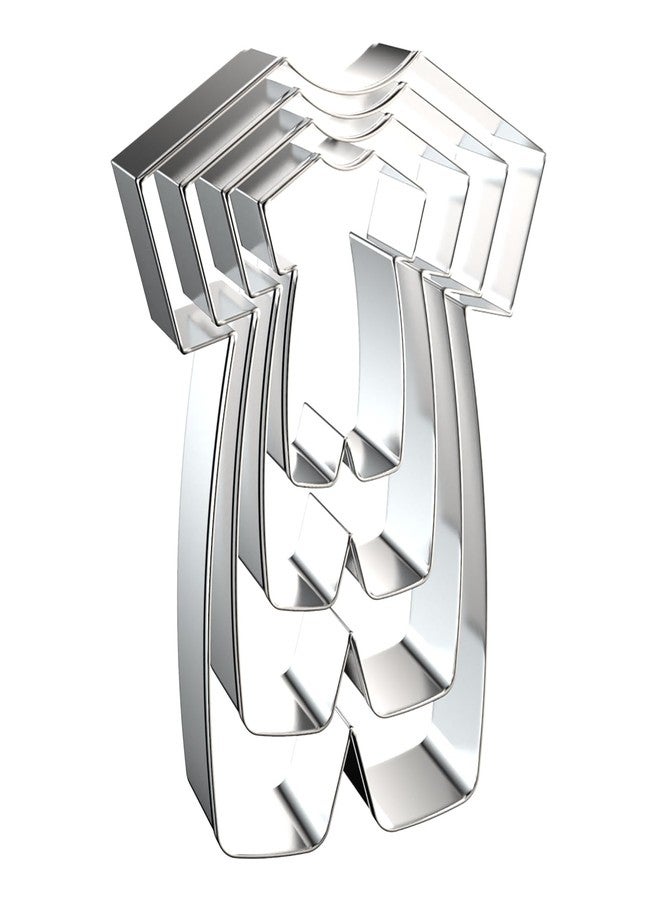 QAAQS Romper Cookie Cutter Set - 5 inch, 4 inch, 3 inch, 2 inch - 4 Piece Baby Romper Onesie Cookie Cutters Shapes Molds - Stainless Steel - Image 1