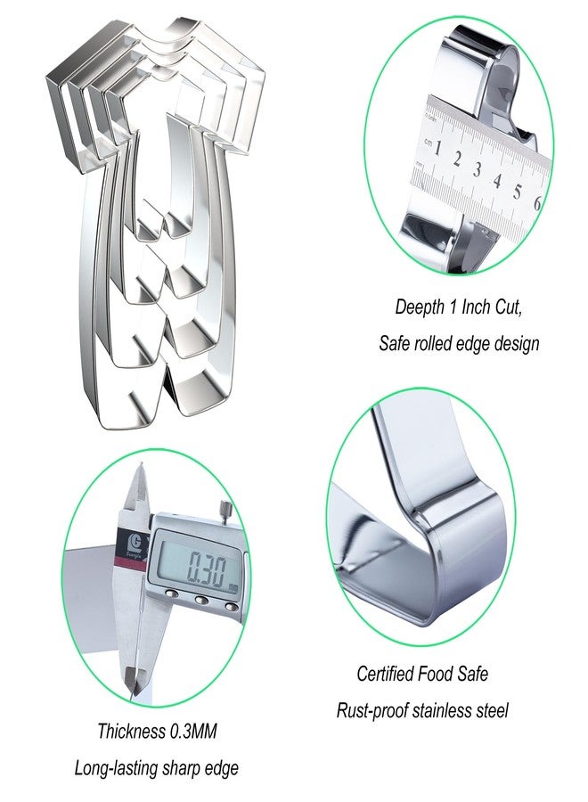 QAAQS Romper Cookie Cutter Set - 5 inch, 4 inch, 3 inch, 2 inch - 4 Piece Baby Romper Onesie Cookie Cutters Shapes Molds - Stainless Steel - Image 3