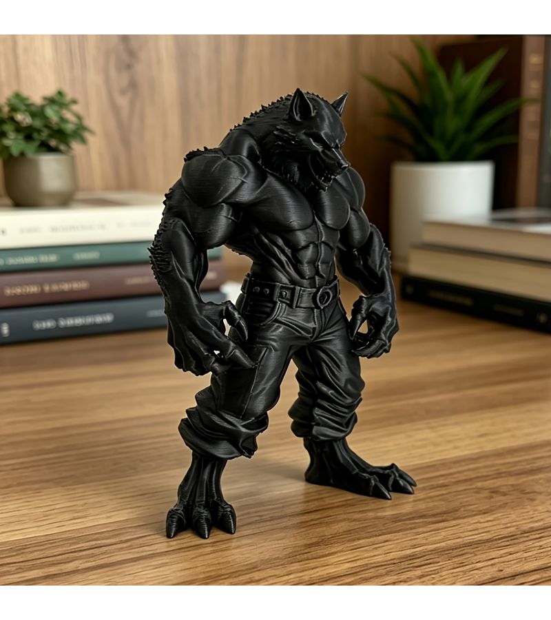 1 Pc Yao Gray Werewolf High Detail Collectible Figurine Muscular Werewolf Art Sculpture Fantasy Trendy Ornament For Living Room Entrance Display Cabinet Studio Entertainment Space - Image 5