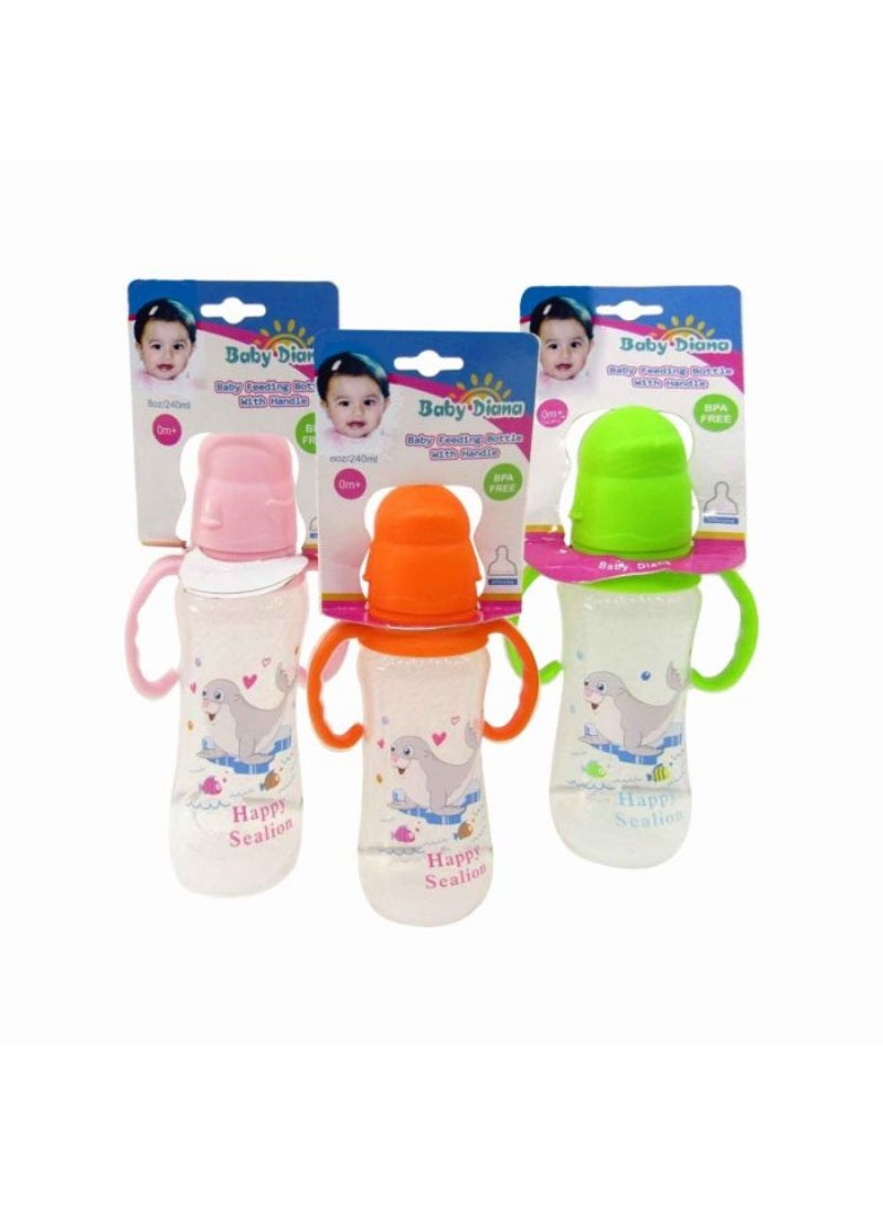 Baby Diana Curve Neck Feeding Bottle With Handle