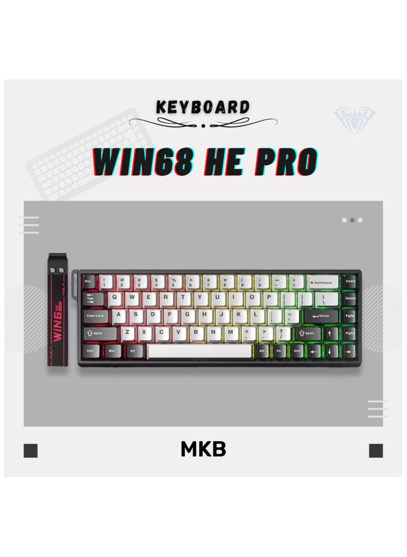 AULA - Aula WIN68 HE Magnetic Keyboard – 8000Hz Polling, RGB Lighting, Adjustable Actuation, Hall Effect, Rapid Trigger, Multi-Tap - Image 1