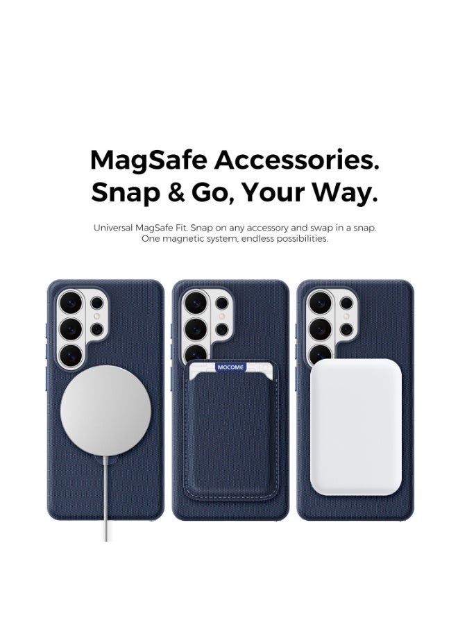 Tech Fabric Magnetic Invisible Rotating Stand Phone Case for Samsung Galaxy S26 Ultra / S25 Ultra / S24 Ultra / S23 Ultra, Dual Raised Edges Shockproof Cover - Image 5