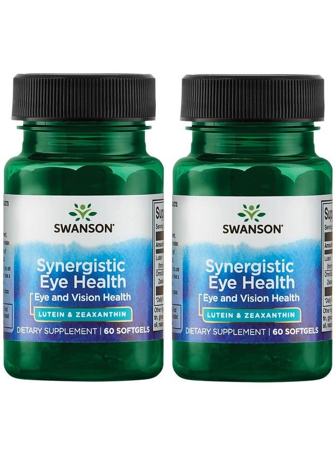 Swanson Synergistic Eye Health - Lutein and Zeaxanthin Supplement - 60 Softgels - Lutemax Lutein 20 mg and OmniXan Zeaxanthin 2 mg for Vision Support (2 Pack) - Image 1