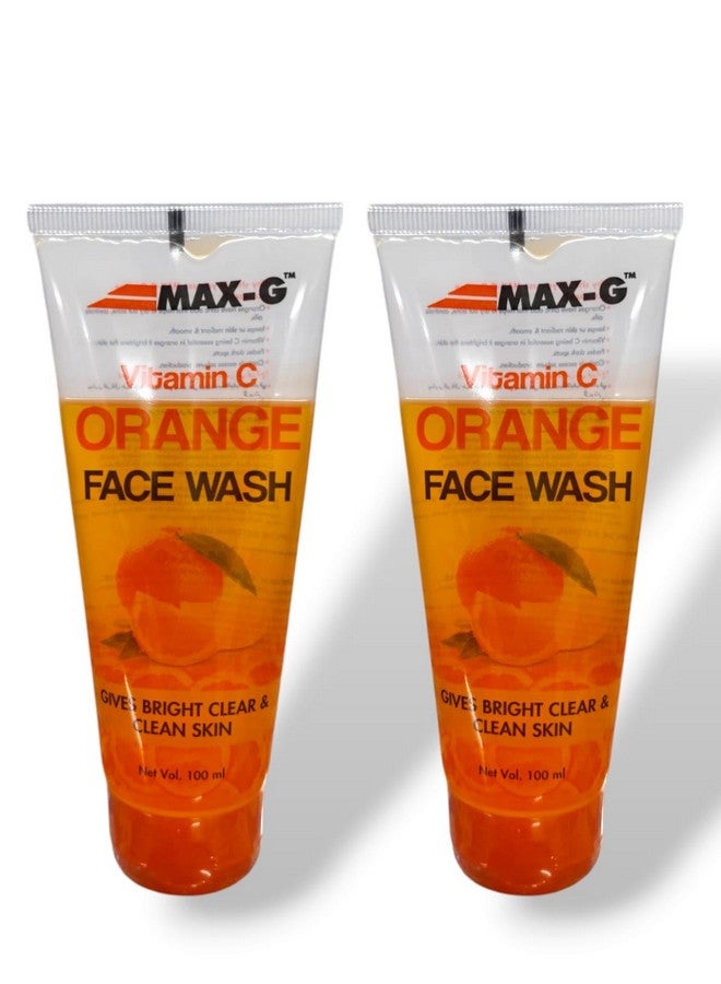 MAX-G Vitamin C Orange Face Wash | Orange Face Wash for Clean And Gives Bright Clear & Clean Skin | Vitamin C Face Wash for Golwing Skin Dullness,All Skin Type | (Pack of 2)