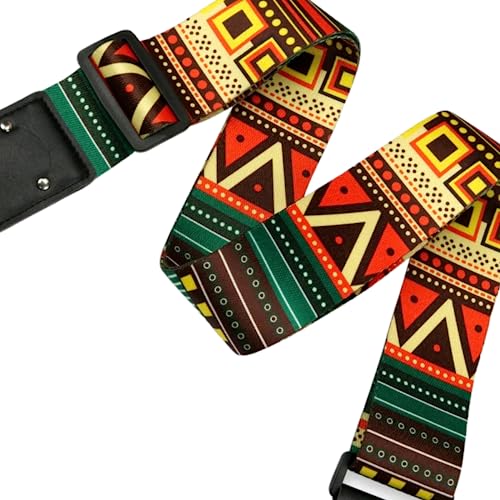 IMAGINEA Guitar Strap Adjustable with Pick Holder for Acoustic Electric Bass Guitar – Soft Polyester Wide Strap with PU Leather Ends & 5 Picks, Comfortable Non-Slip Belt - Image 2