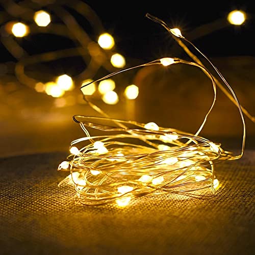 Fantasee Copper Wire String Lights USB Powered LED Fairy Lights 8 Modes with Timer Remote Control for Home Bedroom Birthday Party Wedding Christmas Festival Decor (Warm White, 16.4ft 50leds) - Image 3