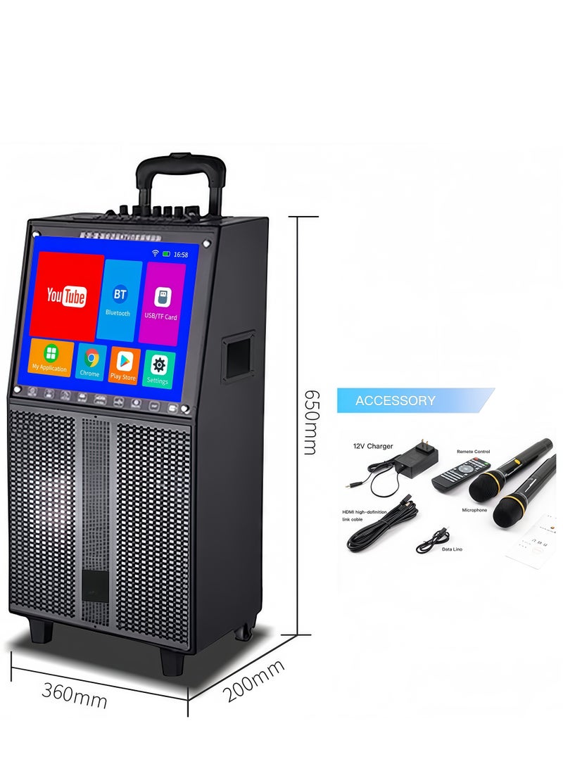 FlashHawk - Karaoke Machine with Lyrics Display Screen, Built-in Tablet, Bluetooth Speaker with 2 Wireless Mics, 7500mah, Portable Karaoke System for Any Occasion - Image 1