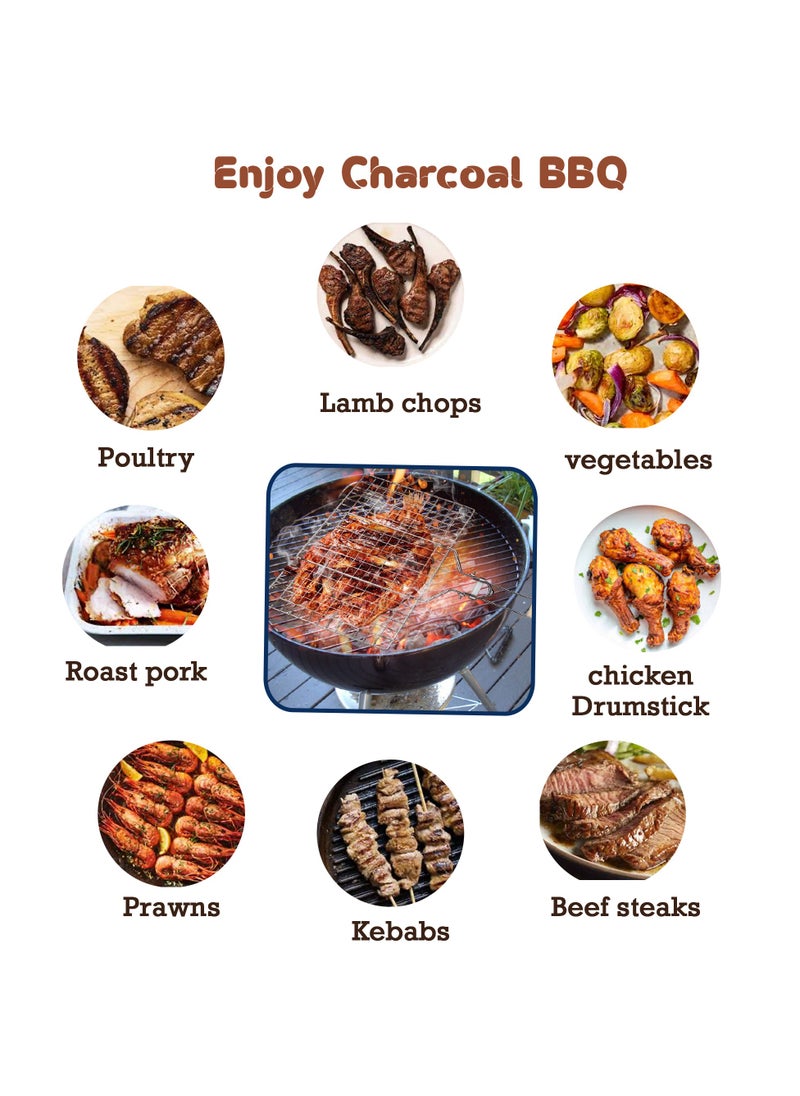 HOT GRILL - Non-Stick Grilling Basket with Wooden Handle - Aluminum, Rustproof, Grill Grate, Barbecue Accessories - Image 1