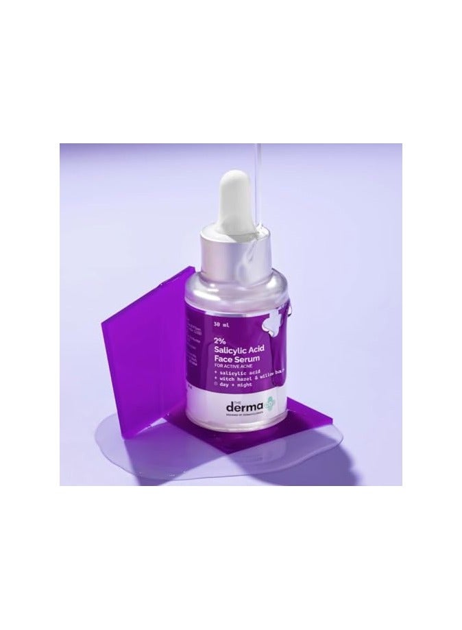 THE derma Co مجموعة ديرما كو لمكافحة حب الشباب | مجموعة روتين العناية بالبشرة | غسول وجه بنسبة 1% حمض الساليسيليك + سيروم بنسبة 2% حمض الساليسيليك + جل أكوا واقي شمس بنسبة 1% حمض الهيالورونيك | حماية طيفية، SPF 50 PA++++ للرجال والنساء - Image 3