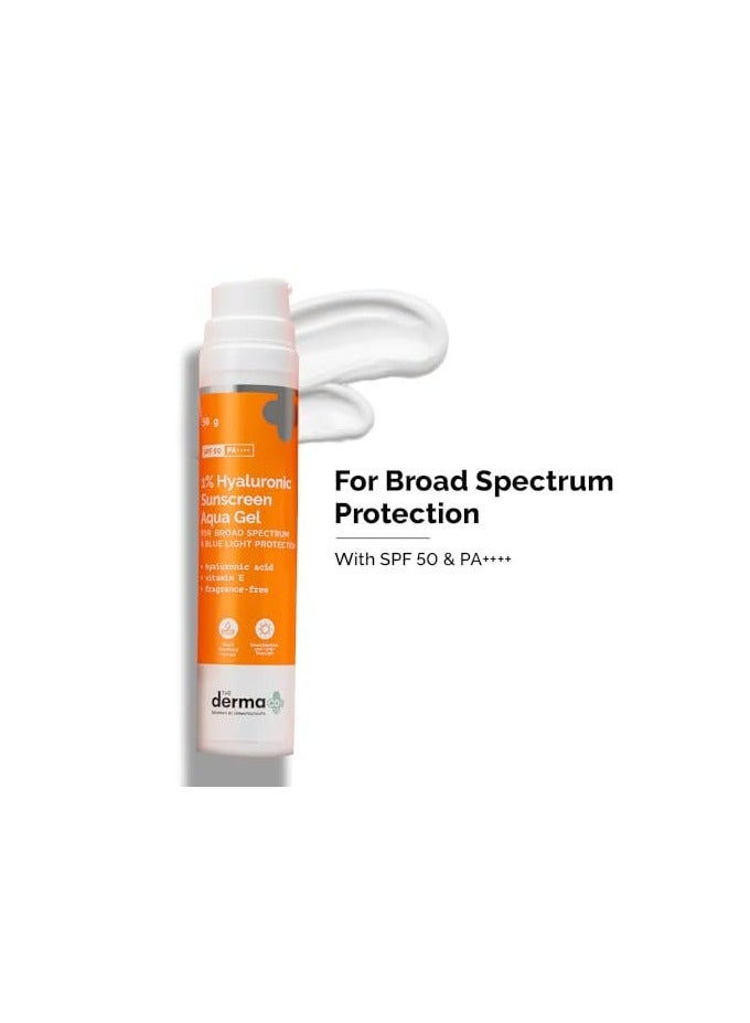 THE derma Co مجموعة ديرما كو لمكافحة حب الشباب | مجموعة روتين العناية بالبشرة | غسول وجه بنسبة 1% حمض الساليسيليك + سيروم بنسبة 2% حمض الساليسيليك + جل أكوا واقي شمس بنسبة 1% حمض الهيالورونيك | حماية طيفية، SPF 50 PA++++ للرجال والنساء - Image 4
