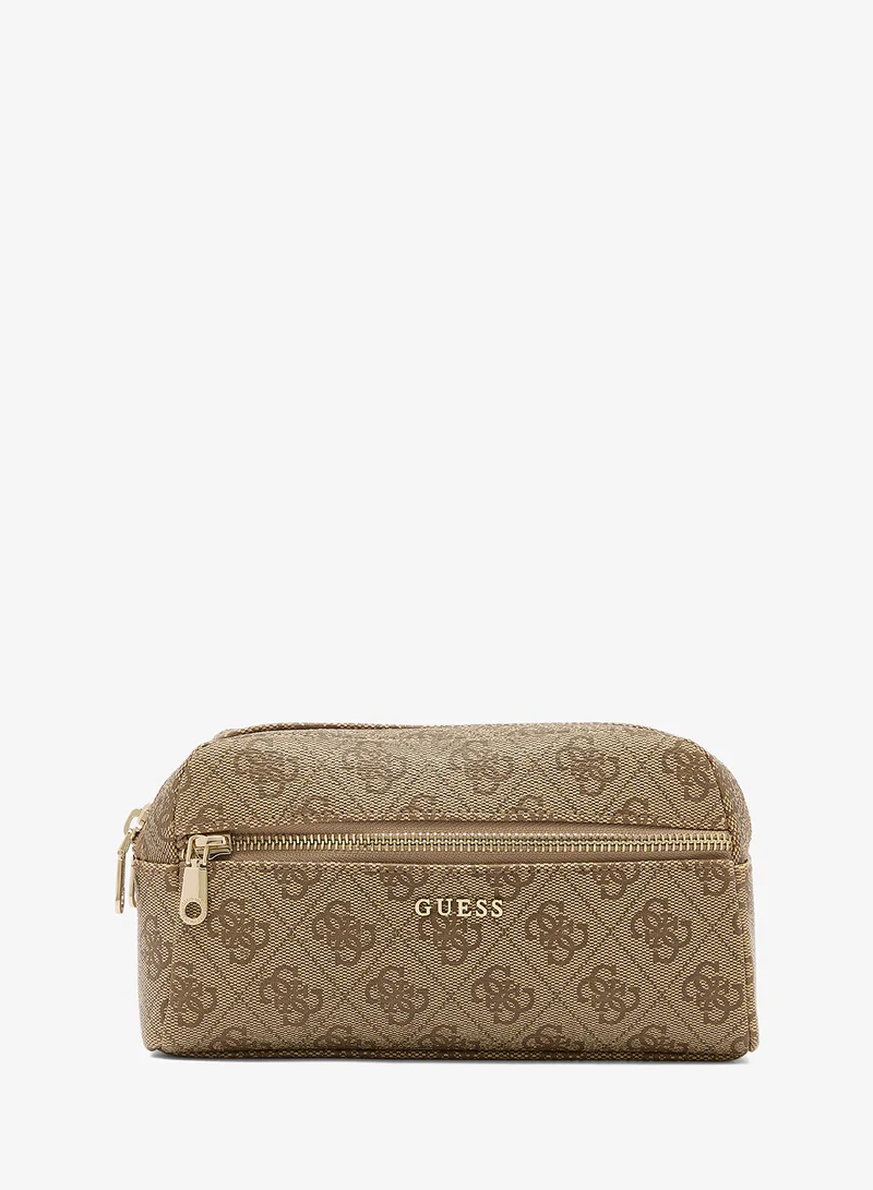 GUESS Logo Double Zip Cosmetic Bag