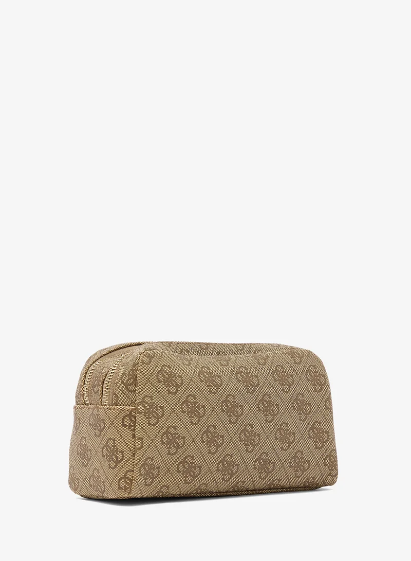 GUESS Logo Double Zip Cosmetic Bag