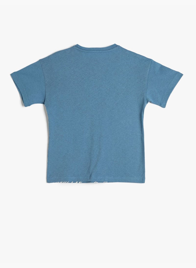 KOTON T-Shirt Short Sleeve Crew Neck Printed Cotton - Image 2