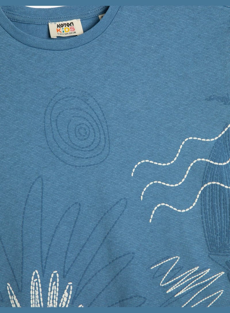 KOTON T-Shirt Short Sleeve Crew Neck Printed Cotton - Image 3