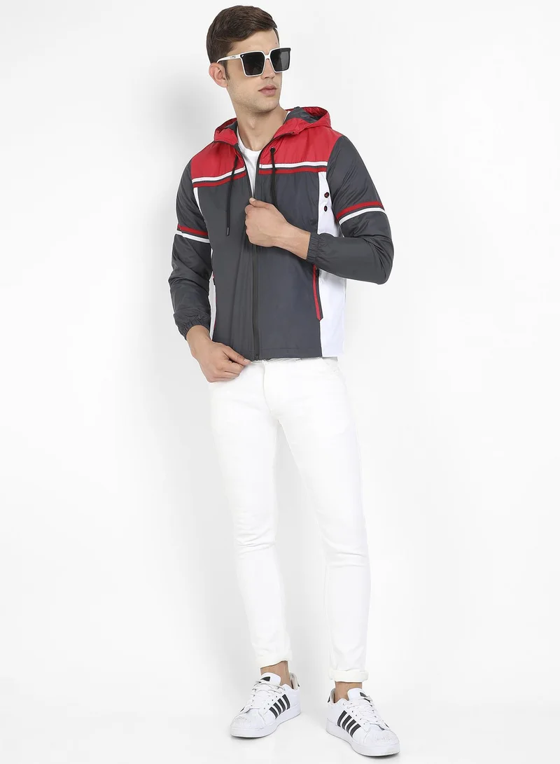 كامبوس سوترا سترة رجالية متعددة الألوان بسحاب أمامي مع جيب داخلي