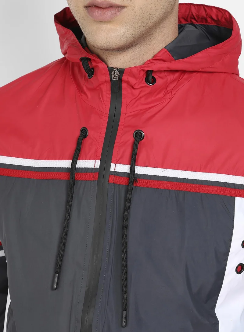 كامبوس سوترا سترة رجالية متعددة الألوان بسحاب أمامي مع جيب داخلي