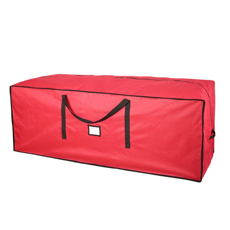 Sattiyrch Christmas Tree Storage BagFits Up to 9 ft Tall Artificial TreeHeavy Duty 600D Canvas Red Christmas Tree Storage Container with Sleek Dual Zipper and Durable Handles