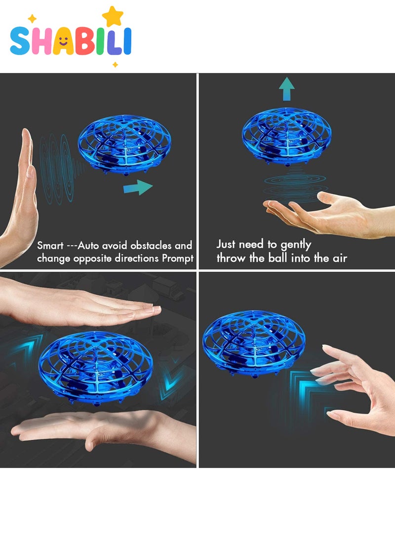 شبيلي لعبة طائرة صغيرة للأطفال بجهاز استشعار بالأشعة تحت الحمراء بتقنية التحكم اليدوي مع أضواء LED، طائرة رباعية الدوران للأولاد والبنات للعب الداخلي والخارجي – قابلة للشحن عبر USB - Image 2