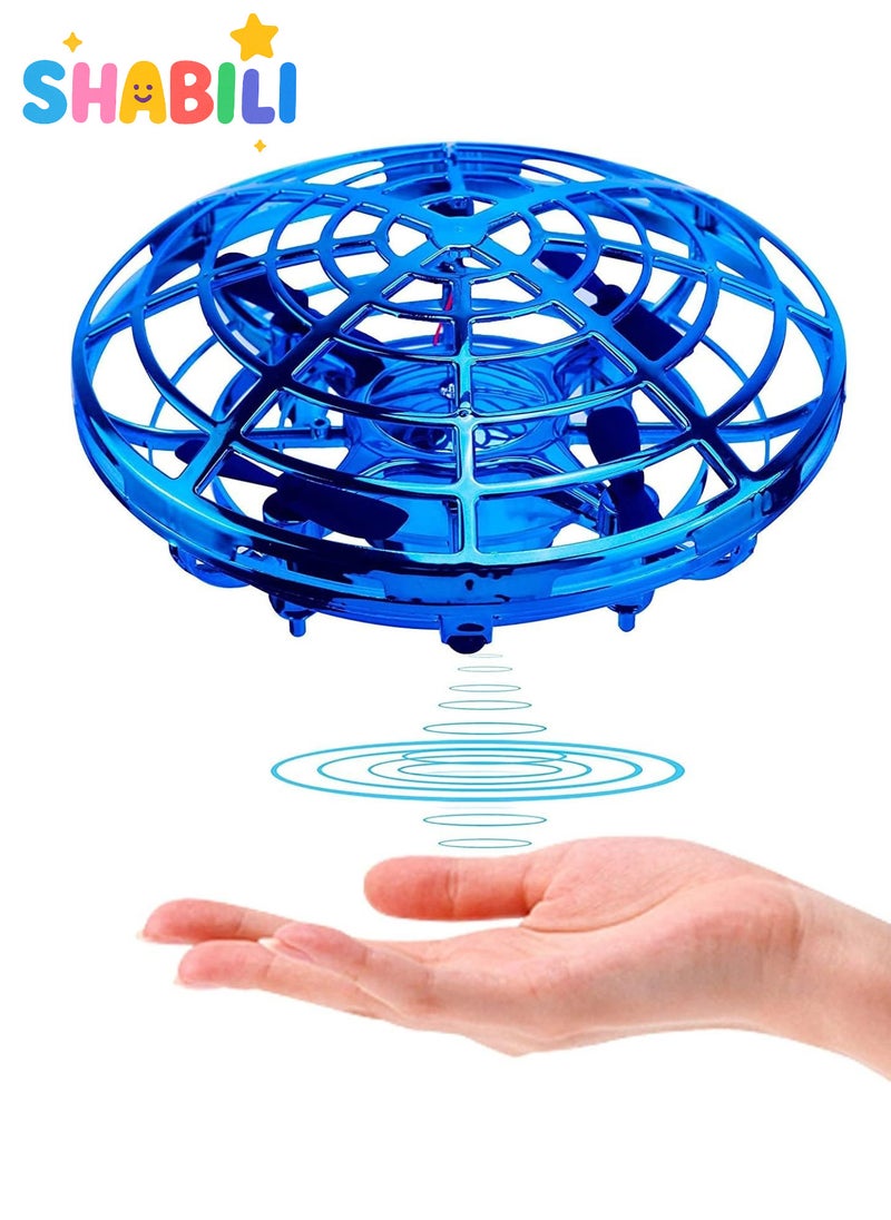 شبيلي لعبة طائرة صغيرة للأطفال بجهاز استشعار بالأشعة تحت الحمراء بتقنية التحكم اليدوي مع أضواء LED، طائرة رباعية الدوران للأولاد والبنات للعب الداخلي والخارجي – قابلة للشحن عبر USB - Image 1