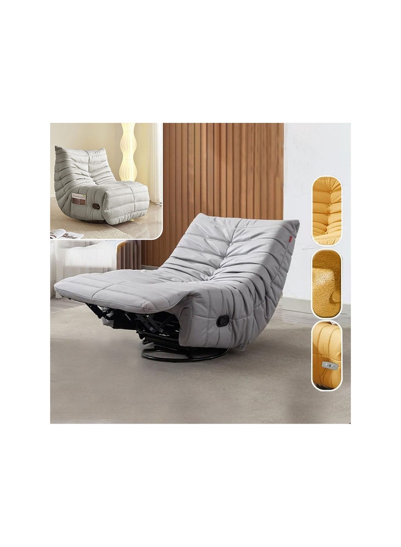 MAPLE HOME DECORATION Maple Home Recliner Sofa Chair 360°Swivel Rocking Backrest Footrest Nordic Style Single Sofa Multi -Function Caterpillar Leisure Lounge Living  Bedroom Balcony Gaming Indoor Home Theater  - Image 2
