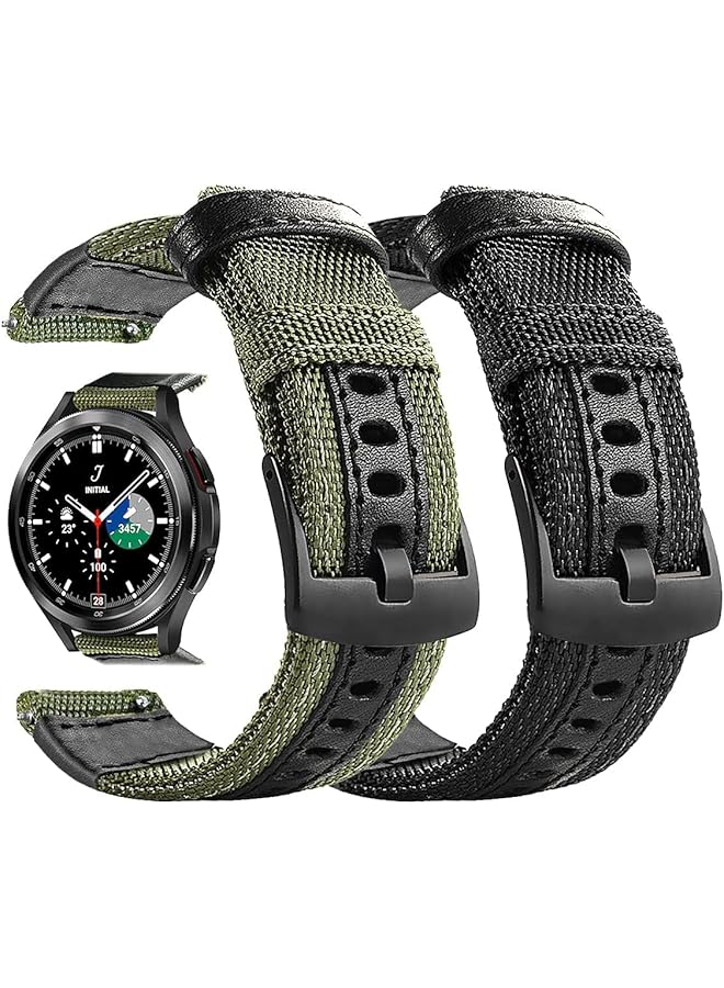 erorex Compatible Galaxy Watch 46Mm Bands Galaxy Watch 3 45Mm Band Gear S3 Bands S3 Frontier Classic Nylon 22 Mm Replacement Strap Compatible With Samsung Galaxy 46Mm 3 45Mm Gear S3 Watch 2 Pack  - Image 1
