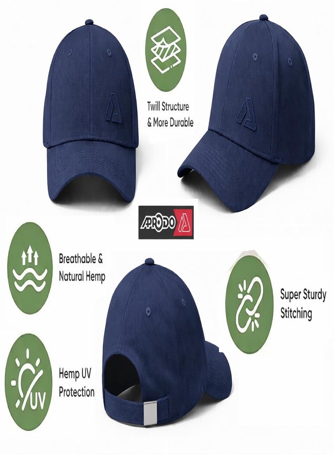 Aprodo Adjustable Cap for Men & Women | Lightweight Breathable Unisex Hat for Sun Protection | for Workout, Travel, Outdoor Activities & Sports (Navy Cap Combo Pack of 3) - Image 2