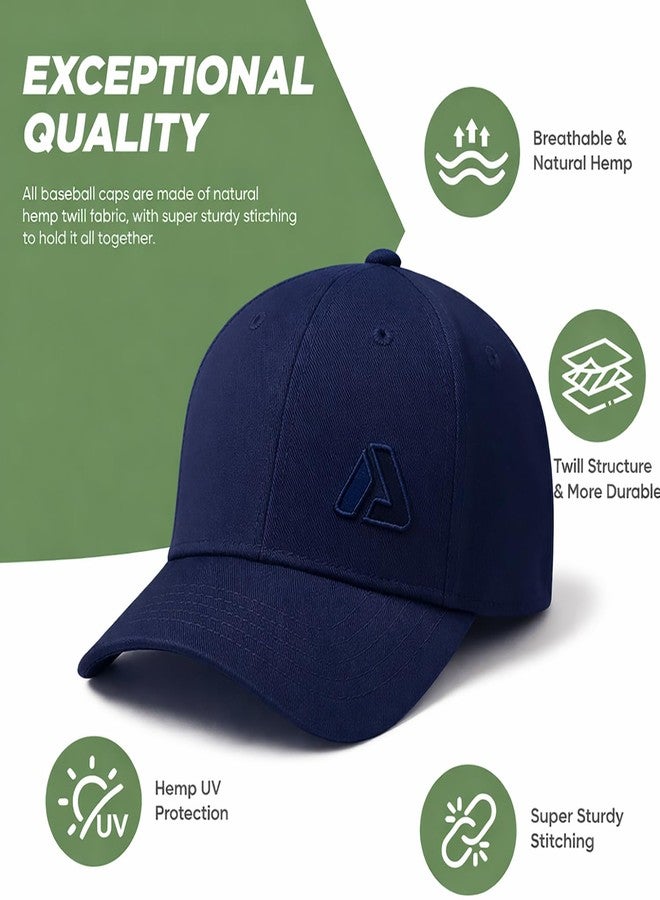 Aprodo Adjustable Cap for Men & Women | Lightweight Breathable Unisex Hat for Sun Protection | for Workout, Travel, Outdoor Activities & Sports (Navy Cap Combo Pack of 3) - Image 3