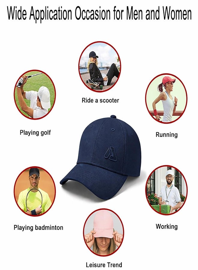 Aprodo Adjustable Cap for Men & Women | Lightweight Breathable Unisex Hat for Sun Protection | for Workout, Travel, Outdoor Activities & Sports (Navy Cap Combo Pack of 3) - Image 5