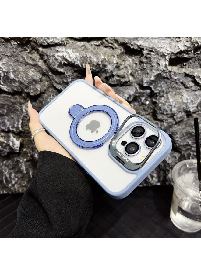 Suitable For Iphone 17 Promax Phone Case With Magnetic Dual Stand And Lens Film, Apple 16/15 Transparent Hard Case