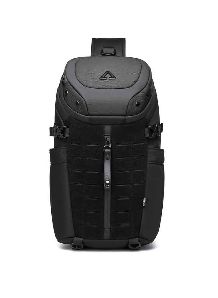 OZUKO - Crossbody Sling Bag, Large Capacity Men Shoulder Bag, Anti Theft Long Lasting Crossbody Backpack, Anti Scratch Tactical Waterproof Messenger Bag For Outdoor, (1pc, Black) - Image 1