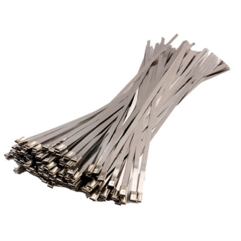 Vktech 100Pcs Stainless Steel Exhaust Wrap Coated Locking Cable Zip Ties (11.8 Inch) - Image 2
