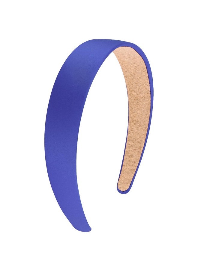 Wecoe Royal Blue Headband 1.2 Inch Wide Silk Satin Headband Women Non Slip Fashion Plain Head Band Solid Hair Band Diy Holiday Hair Accessories For Women Girls Diademas Para Mujer Gifts - Image 1