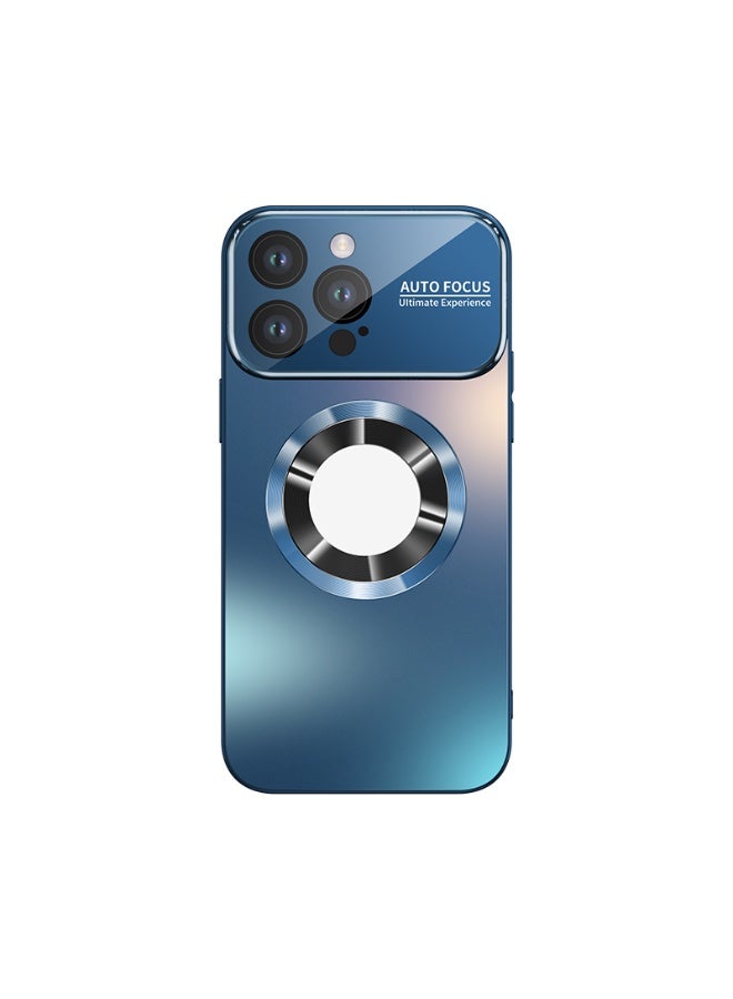 Stylish Large Window Case for iPhone 16 Pro Max - Compatible with MagSafe Slim Matte Finish Shockproof Phone Case with Showcase, Full Camera Lens Protection, Anti-Fingerprint Dustproof TPU Cover (Dark Blue) - Image 1